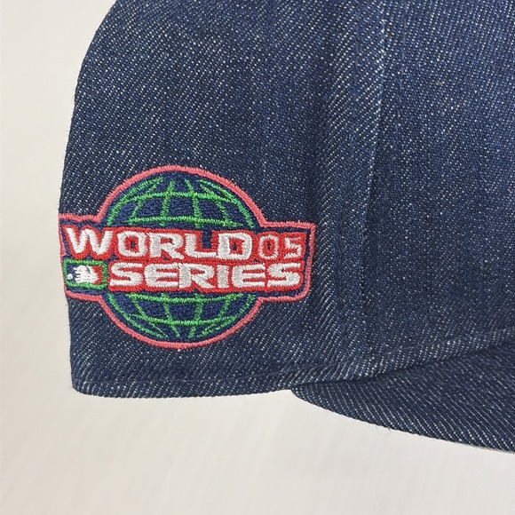 Chicago White Sox New Era 9Fifty A-Frame SnapBack Hat Denim Rose 2005 WS Patch - Picture 5 of 7